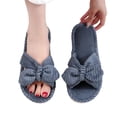 thumbnail image 4 of qILAKOG Womens Fuzzy Slippers Memory Foam Slippers Cozy Plush Home Slippers Open Toe House Shoes Indoor Outdoor Slide Slipper Home Shoes Indoor Slippers Gray 7.5-8.5, 4 of 5