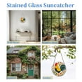 thumbnail image 7 of Rooster in Flowers Stained Glass Suncatcher Colored Handmade Window Hangings Glass Suncatcher Crafts Kits for Indoor Garden Christmas Decor and Memorial 16x16cm(1), 7 of 7