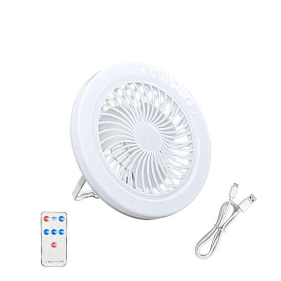 Portable Solar Camping Fan with LED Light, Remote Control Included, for Tent Patio and Power Outage Use, Multicolor, with Remote