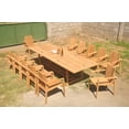 thumbnail image 5 of Grade-A Teak Dining Set: 12 Seater 13 Pc: 118" Mas Rectangle Trestle Leg Table And 12 Clipper Stacking Arm Chairs Outdoor WholesaleTeak #51CP2513, 5 of 6