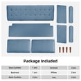 thumbnail image 4 of Koorlian Small Sofa Couch, 2 Seater Fabric Loveseat, Mid Century Modern Couches for Living Room, Button Tufted Seat Cushion, Square Armrest, Blue, 4 of 7