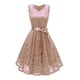 thumbnail image 1 of Vestido de dama de honor con cuello en V y encaje para mujer: vestido de fiesta formal con corte en A, poliéster, tallas estadounidenses 4-18, 1 of 6