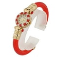 thumbnail image 6 of GlassOfVenice Murano Glass Millefiori Bangle Watch - Red, 6 of 6