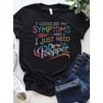 thumbnail image 1 of Women'S Casual Graphic Tee - Short Sleeve, Crew Neck, Cotton Blend, Black with Colorful Letter Print, Perfect for Spring/Summer/Fall, Ladies T Shirts, 1 of 6