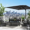 thumbnail image 2 of 10 Ft Gray Square Cantilever Patio Umbrella with 360° Rotation, Tilt Adjustment, and Heavy-Duty Offset Polyester Canopy – Ideal for Deck & Outdoor Use, Base Not Included, 2 of 13
