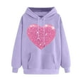 thumbnail image 3 of Inverlee Valentines Day Sweatshirt Women Sweet Love Heart Graphic Sweatshirts Trendy Pullover Sweater Tops Round Neck Gifts Long Sleeve Tops for Women, 3 of 5