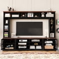 thumbnail image 7 of 95.5" W Wall Unit TV Stand with Bookshelves for TVs up to 80",  Media Entertainment Center with Cabinets, Tempered Glass Doors and  Adjustable Shelves,Modern TV Console Table for  Living Room, Bedroom, 7 of 7