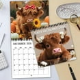thumbnail image 4 of 2026 Highland Cow Wall Calendar Farmhouse Style Home Office Decor for Christmas Holiday Home Decoration Gift, 4 of 7