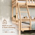 thumbnail image 5 of DTTRA Twin over Full Bunk Bed with Storage Drawers, Curved Guardrails & Side Shelves, Natural, 5 of 8
