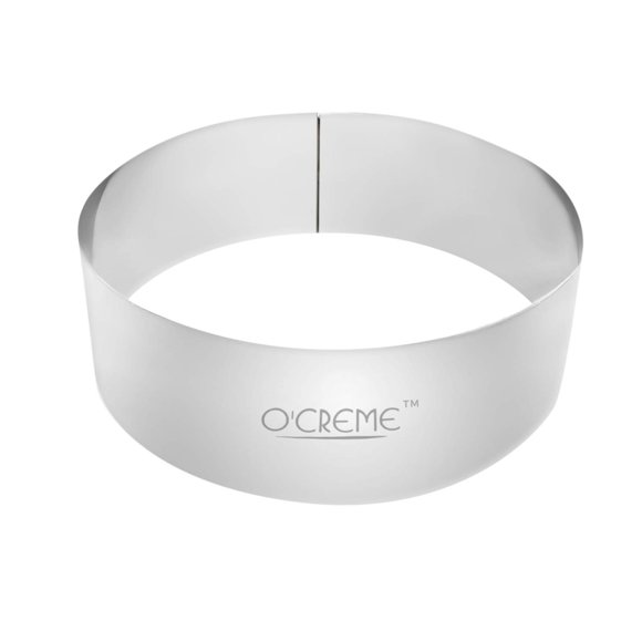 O'Creme Moule à Gâteau Rond en Mousse en Acier Inoxydable Robuste pour Pâtisserie, Décoration de Gâteau 6 Pouces Diamètre x 2 Pouces Hauteur