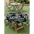 thumbnail image 4 of Outdoor Tablecloth with Umbrella Hole for Patio/Picnic/Party/Camping, Black Willow Leaves Waterproof Table Cloth Round Cover Washable, Modern Dotted Boho Minimalist Art (Dia 60"), 4 of 9