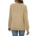 thumbnail image 6 of Horkkom Fleece Sweatshirts for Women Casual Pullover Crewneck Sweatshirts Winter Loose Sweatshirts with Pocket L, 6 of 8