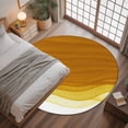 thumbnail image 3 of 3ft Round Rug, Ombre Orange Waves Non-Skid Rubber Backing Large Area Rugs - Living Room Bedroom Home Office, Abstract Art Gradient Modern Indoor Floor Mat Carpets Washable Rug, 3 of 9