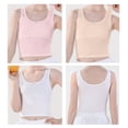 thumbnail image 4 of 4 Pack Girls Training Bras Cotton Crop Tops Undershirts Soft Breathable Sports Bralette for Kids Teens Young Women Vest Tanks 7-14Y, 4 of 5