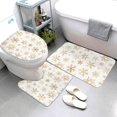thumbnail image 3 of Bathroom Rugs Sets 3 Piece - gold Snowflake print Absorbent Non Slip Bath Mats, U-Shape Toilet Lid Cover, Contour Mat, Soft Washable Shower Mats Bath Rug Mat for Bathroom Tub Toilet, 3 of 7