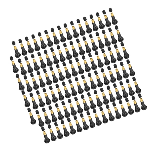 Vástago de válvula de neumático, 100 piezas, vástago de válvula a presión para motocicleta y automóvil, vástago de válvula de goma con acabado de lujo