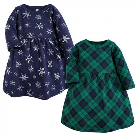 

Hudson Baby Infant and Toddler Girl Cotton Dresses Black Watch Plaid 18-24 Months