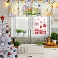 thumbnail image 5 of Spring Truck Flowers Curtain Valances for Windows, Kitchen Valance Window Treatments Panel 2 Pack, Watercolor Floral Butterflies Yellow Rod Pocket Short Curtains for Bathroom Bedroom 42 x 18 Inch, 5 of 8