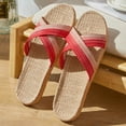 thumbnail image 2 of Mostsola Slides for Women Dressy Flats Summer Slip on Raffia Beach Shoes Open Toe Slippers, 2 of 4