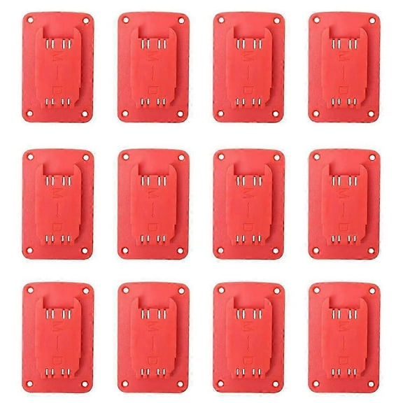 12Packs Tool Holder for Milwaukee M18 & for Dewalt 20v,Wall Mount Drill Holder with 48 ScrewsRed SZRH55