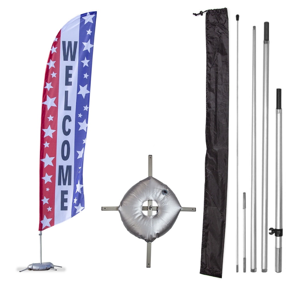 Flag Pole Spike Mexican Flag Swooper Feather Flag 16ft Aluminum Advertising Kit