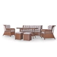 thumbnail image 4 of Angora Elegance Rattan Outdoor Furniture Set – Stylish Garden and Patio Set with Table, Triple Chair, 2 Single Armchairs, and 2 Stools, Conversation Sets Best for Yard, Pool or Backyard, Brown, 4 of 13