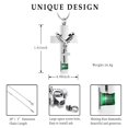 thumbnail image 2 of Double Cross Urn Necklaces for Ashes Birthstones Cremation Pendant Urns for Human Ashes Memorial Keepsake Locket Jewelry Memorial Urn Jewelry, 2 of 8