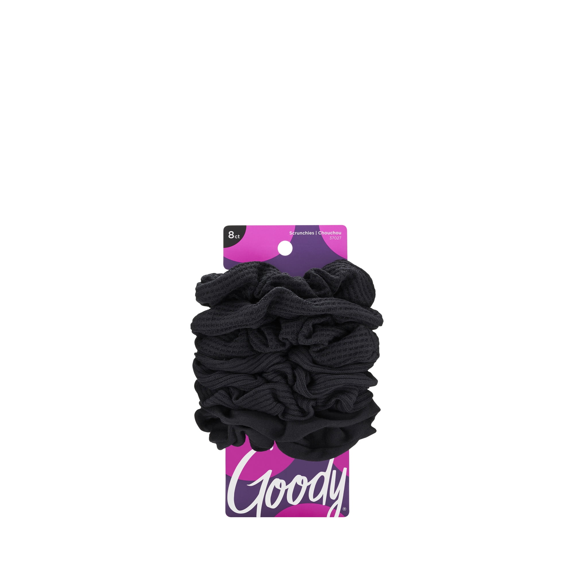 Goody Ouchless Scrunchies, Gentle Hair Scrunchies, Black, 8 Ct