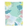 thumbnail image 1 of Green Watercolor Leaves Throw Blanket, Super Soft Anti-Pilling Flannel Bed Blankets, 40"x30", 1 of 8