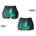 thumbnail image 3 of Sikiie Northern Lights 2 Print Workout Shorts Women Scrunch Butt Gym Shorts Seamless High Waist Tummy Control Yoga Biker Athletic Shorts, 3 of 5