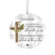 Lifesong Milestones Modern Round Ornaments for Home Decor and Godson Gifts