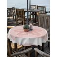 thumbnail image 2 of Outdoor Tablecloth with Umbrella Hole for Patio/Picnic/Party/Camping, Ocean Starfish Waterproof Table Cloth Round Cover Washable, Summer Coastal Cartoon Geometric Pink (Dia 54"), 2 of 9