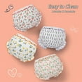 thumbnail image 3 of BIIOVENR 4Pcs Toddlers Diaper Covers Bloomers Underwear for Baby Girls Cotton Triangle Baby Shorts, 3 of 5