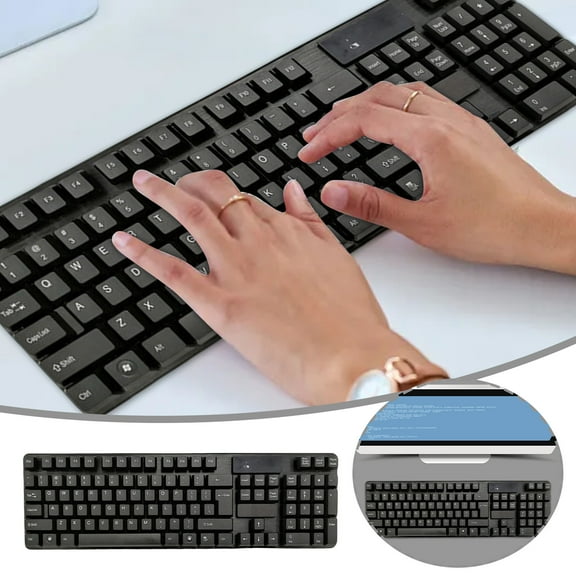 Wireless Keyboard And Combo Ergonomic Design Quiet Operation 2.4 USB Receiver Compatible With Windows