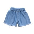 thumbnail image 3 of Drmagiyhm Bike Shorts for Girls Size 10-12 Casual Solid Color Shorts Summer Little Girls Active Elastic Belt Jean Shorts with Pocket Blue 11-12 Years, 3 of 3