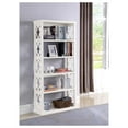 thumbnail image 2 of Trellis Pattern Side Panels Bookcase White, 2 of 4