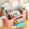 thumbnail image 4 of Kearding Organizador de caja de almacenamiento de plástico Manténgase organizado Organizador de caja de almacenamiento multifuncional Durable Almacenamiento y organización del hogar blanco, 4 of 6