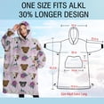 thumbnail image 4 of Oversized Wearable Blanket Hoodie,Cute Pitbull Terriers Dog and Flower Sherpa Blanket Hoodie with Super Pockets,Super Warm Fuzzy Pullover for Women & Men, 4 of 6