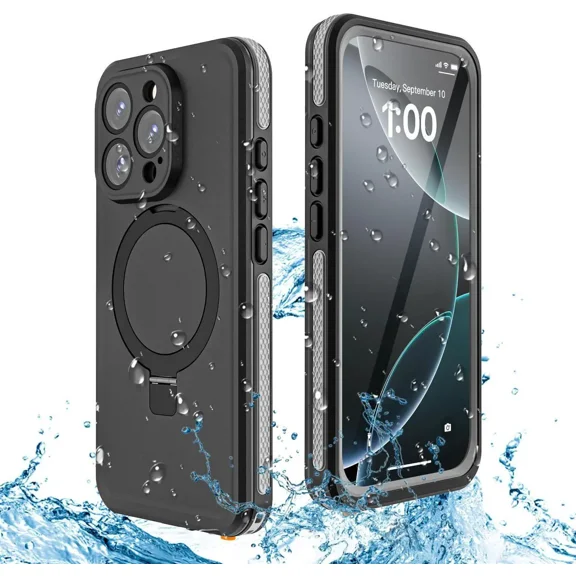 Magnetic Waterproof for iPhone 16 Pro Case with[Built-in Screen Protector][Invisible Stand][Fit for MagSafe][360ºFull Body Sealed] Heavy Duty Rugged IP68 Underwater Case for iPhone 16 Pro 6.3"