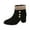 Black, variant on Woman Ankle Boots Chunky Heel Round Toe Lace Side Zipper Warm Shoe Women's Winter Mid Heel Ankle Boots Black 5.5