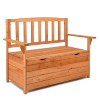 AetherLove Outdoor Storage Bench, Large Wood Deck Box with Seating, Weatherproof Outdoor Bench with Storage Loveseat, 2-Person Wooden Patio Bench for Entryway, Backyard, Garden