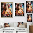thumbnail image 4 of Designart "Colorful Blue Mexico Fridas Garden Portrait" Portrait Floater Framed Canvas Art Print, 4 of 7