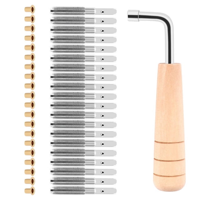 20 Pcs Clous de Réglage et 20 Pcs Rivets, avec Clé de Réglage en Forme de L, pour Petite Harpe de Lyre Instrument à Cordes Musical