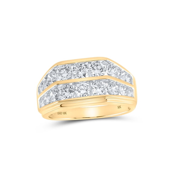 10kt Yellow Gold Mens Round Diamond Band Ring 3 Cttw