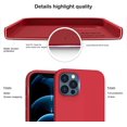 thumbnail image 3 of iPhone 12 6.1 Silicone Case, iPhone 12 Pro Case Ultra Thin Full Protection Liquid Silicone Case Cover for iPhone 12 Pro / iPhone 12 (2020) 6.1 Inch Red, 3 of 5