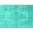 thumbnail image 1 of Ahgly Company Machine Washable Indoor Rectangle Persian Turquoise Blue Traditional Area Rugs, 7' x 9', 1 of 4