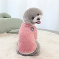 thumbnail image 2 of Fall/winter New Small Dog Clothing Bomei Warm Velvet Clothing Two-foot Clothing pink L, 2 of 8