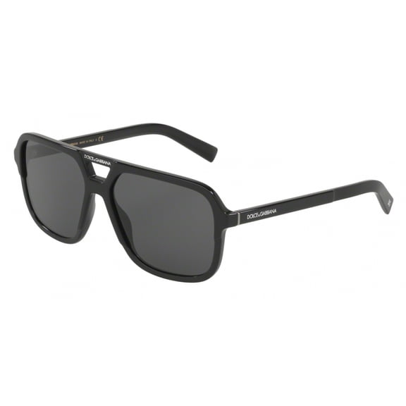 Dolce & Gabbana DG 4354 Plastic Unisex Square Sunglasses Black 58mm Adult