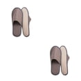thumbnail image 2 of Minnieouse 10 pares de zapatillas desechables de lana Coral para Hotel, zapatos cálidos de Color sólido, zapatillas de SPA para el hogar, gris 2 2piezas, 2 of 4