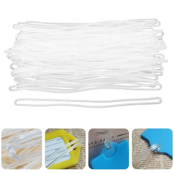 Raindrops 1 Set 100 Pcs Luggage Loops Clear Plastic Luggage Tag Straps For Travel Airports Railways